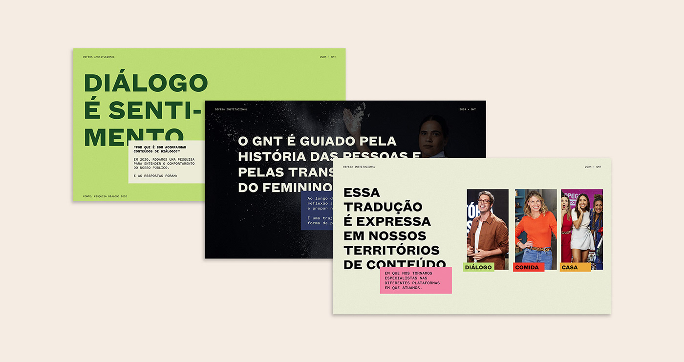 presentation design Globo GNT editorial visualization digital template