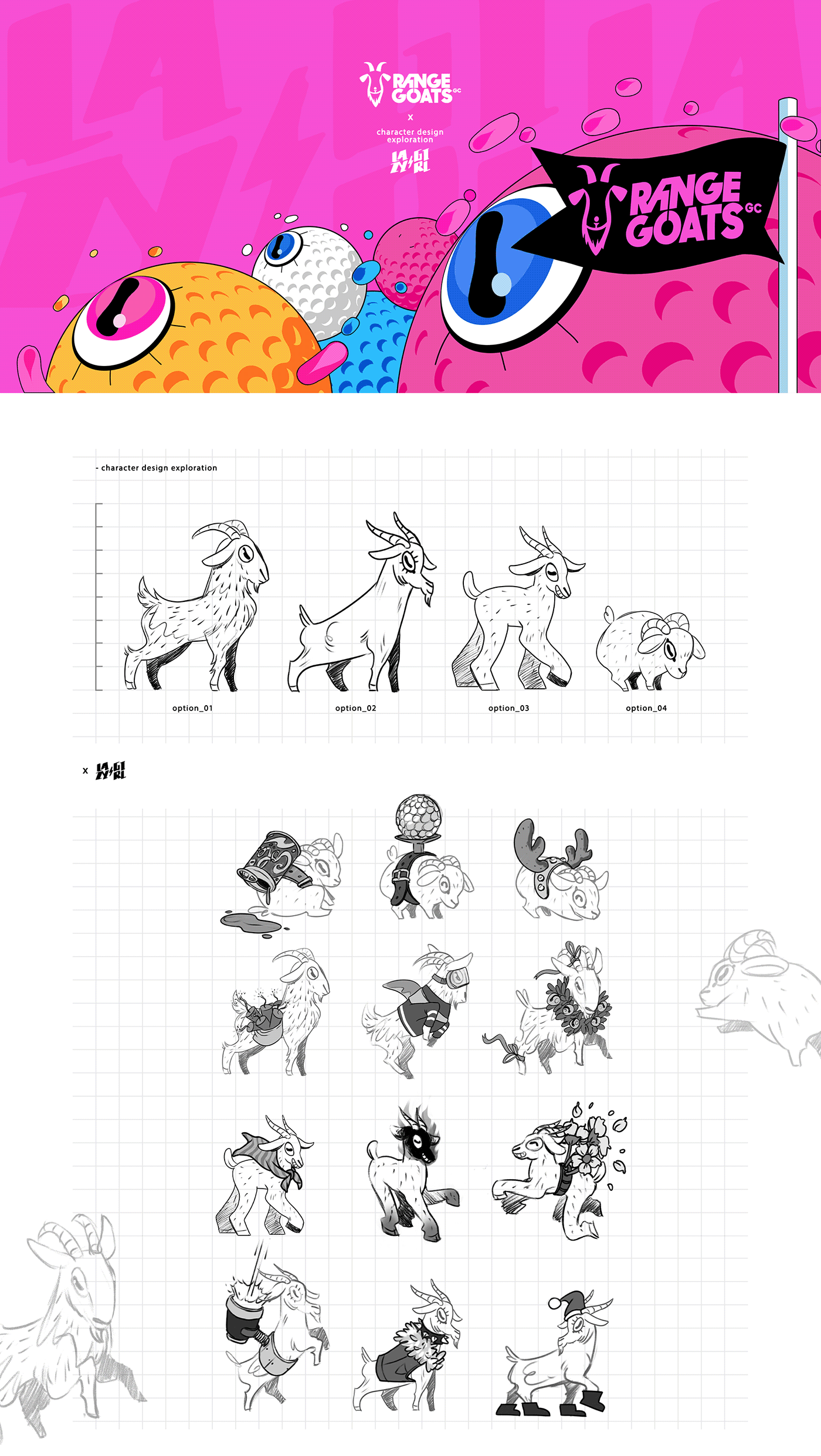 goats range Character design  Character pink crazy ILLUSTRATION  Digital Art  cartoon artwork