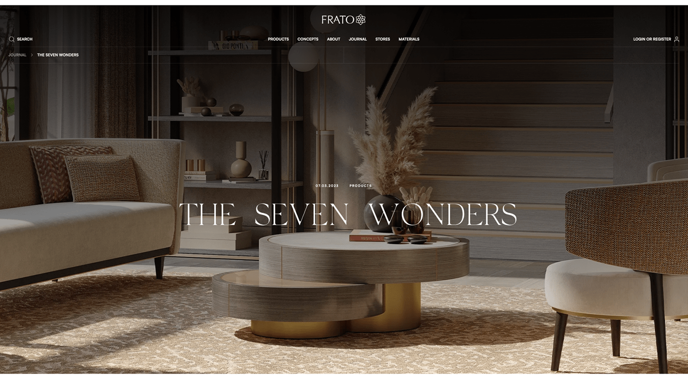 design Graphic Designer Website furniture luxury elegant ux UI frato