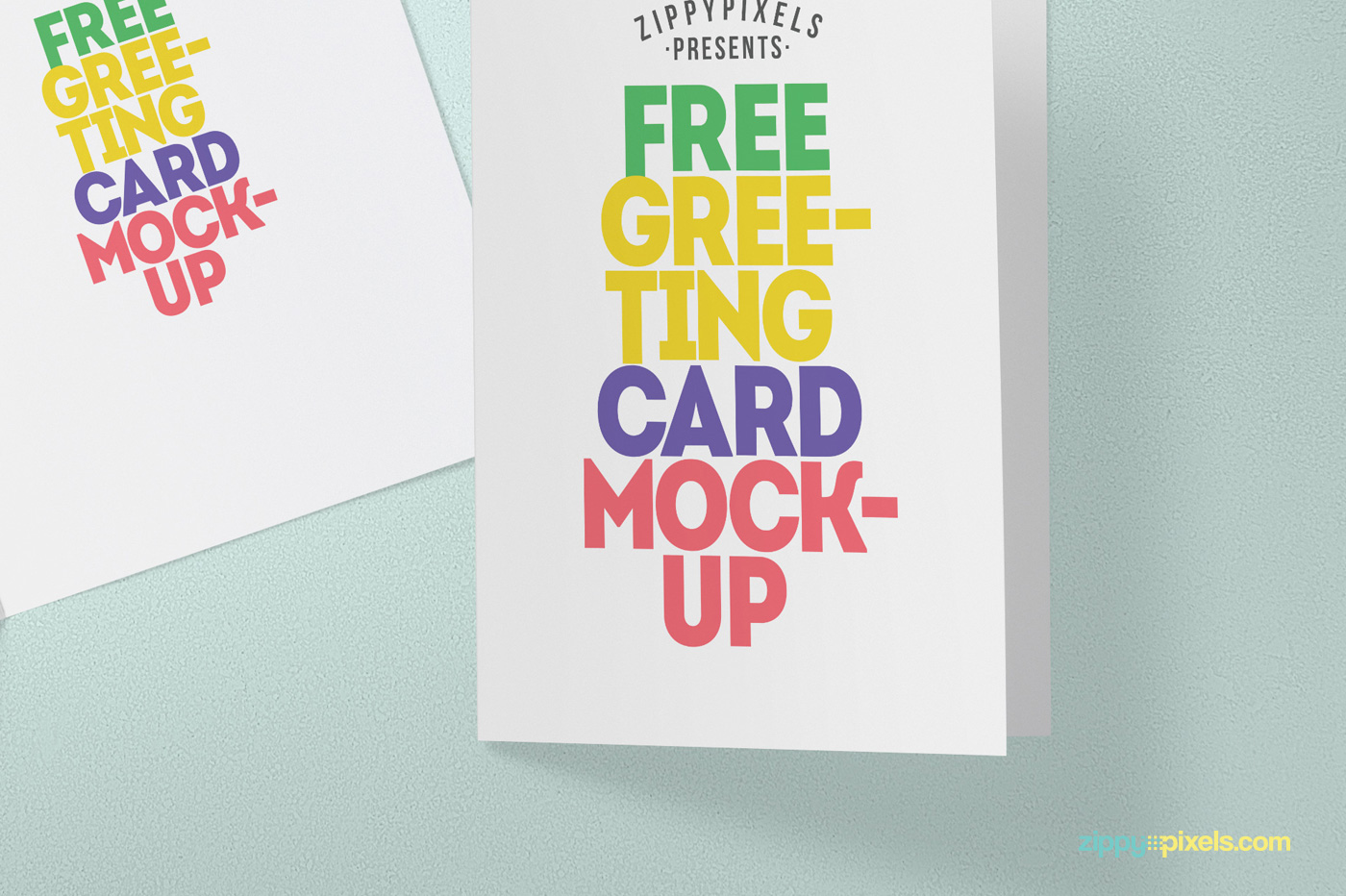 free freebie Mockup psd greeting card Invitation Card birthday card bifold card presentation photoshop