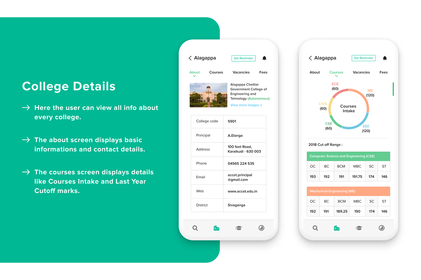 UI/UX Mobile app Engineering  android ios information architecture  educational app College App product design  minimal design