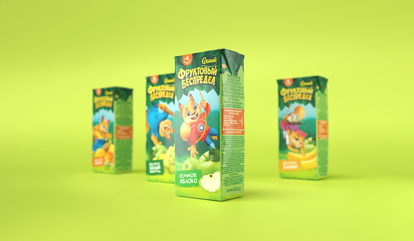 Design packaging FMCG juice Mascot Packaging упаковка