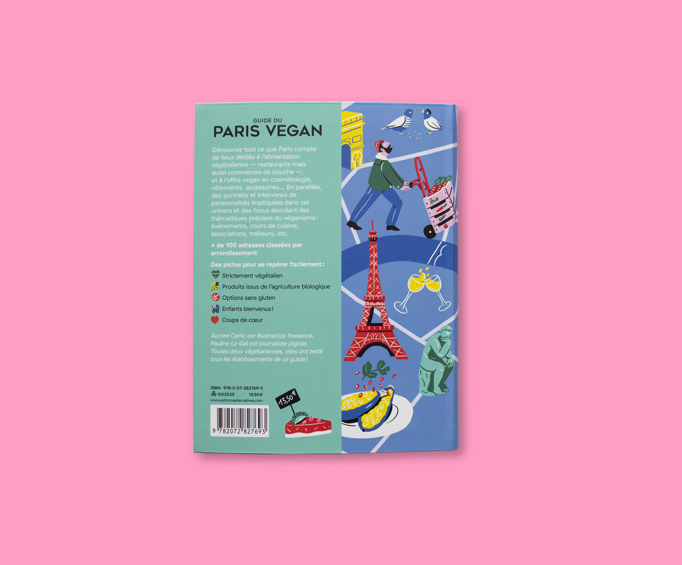 illustrated map vegan Paris Travel maps carte illustrée Cover Art Food  book design