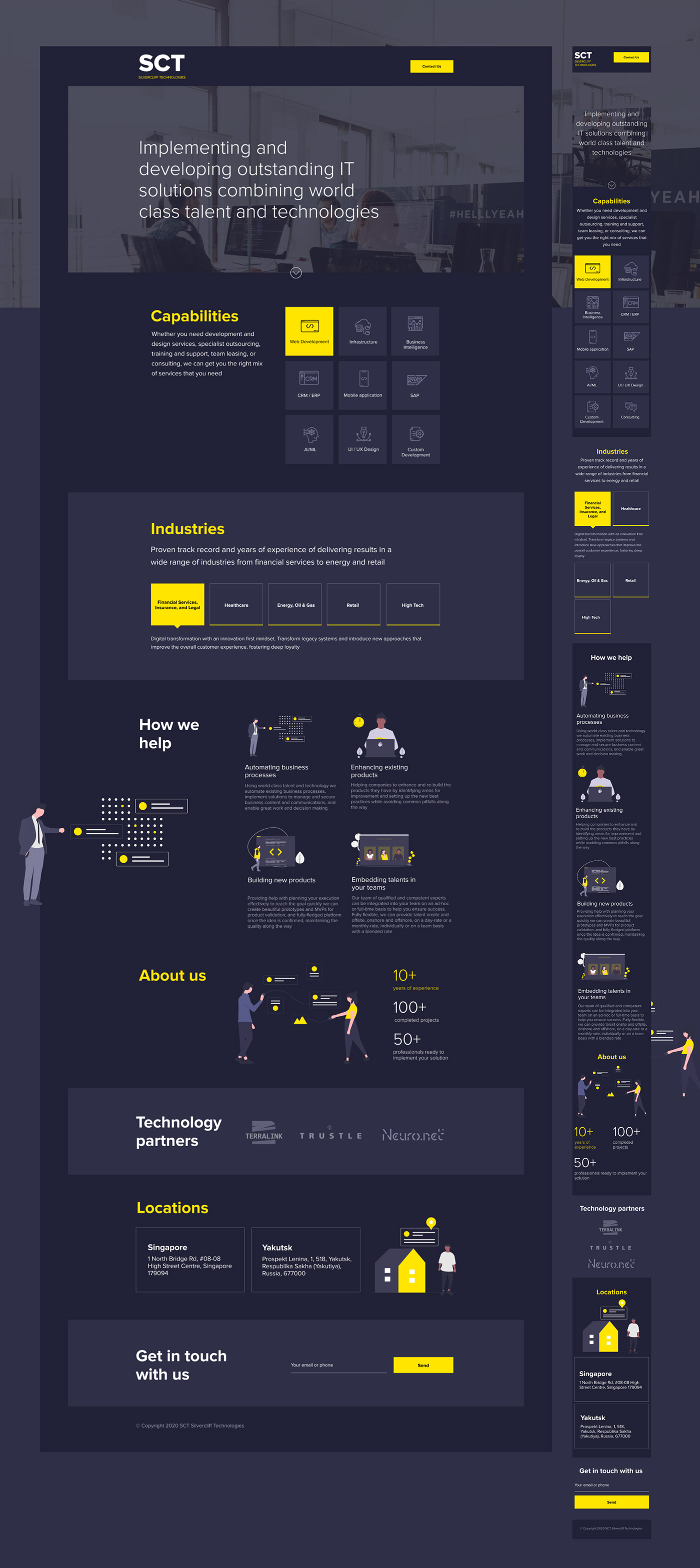 clean dark development ILLUSTRATION  IT minimalistic technologies yellow