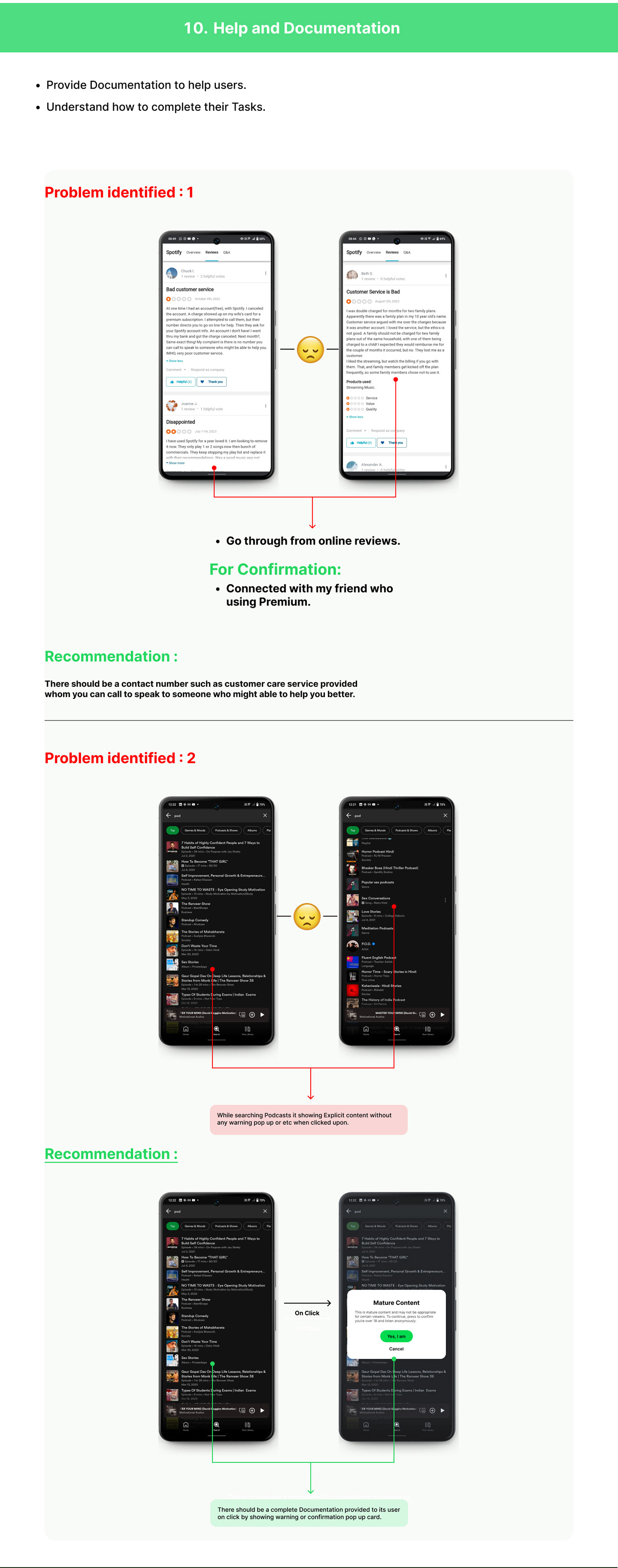 Heuristic Evaluation Figma spotify product design  UI/UX Mobile app