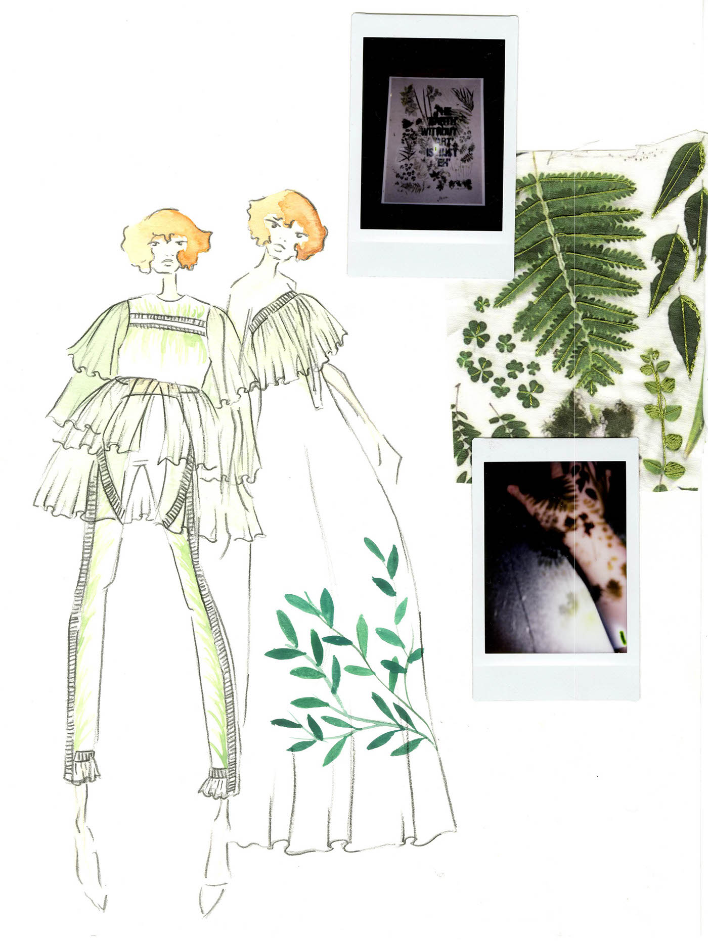 green Fashion  ILLUSTRATION  watercolor design