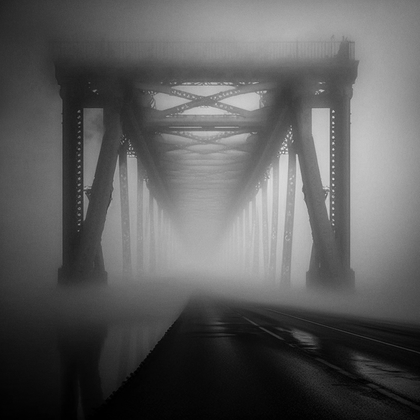 ai black and white Digital Art  fog midjourney mist monochrome