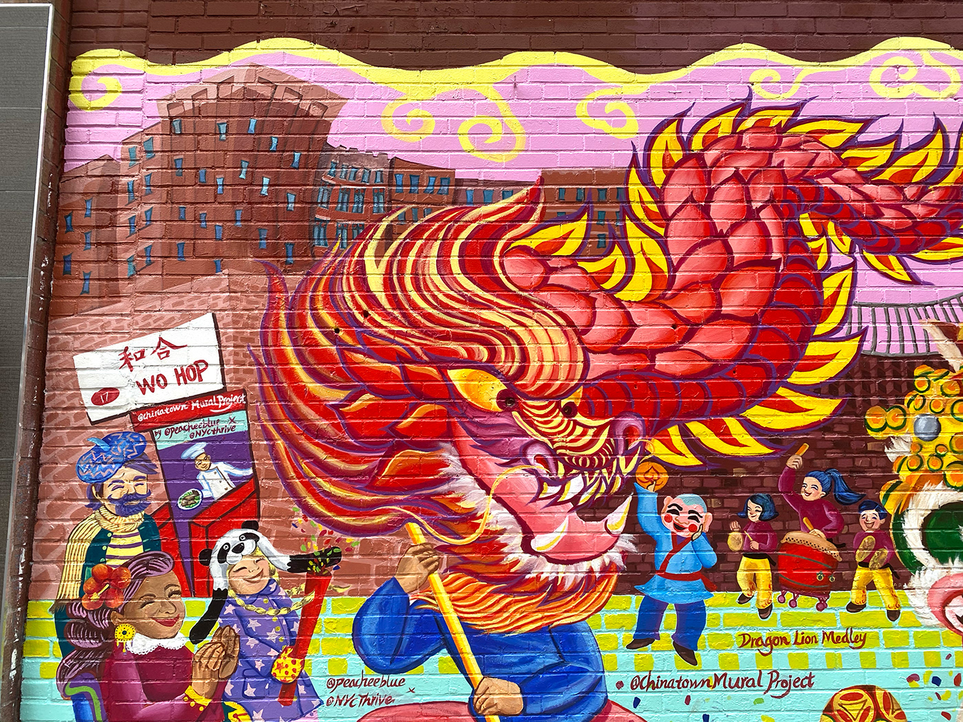 chinatown chinese chinesenewyear dragon Lion Dance Mural Murals nyc painting   streetart