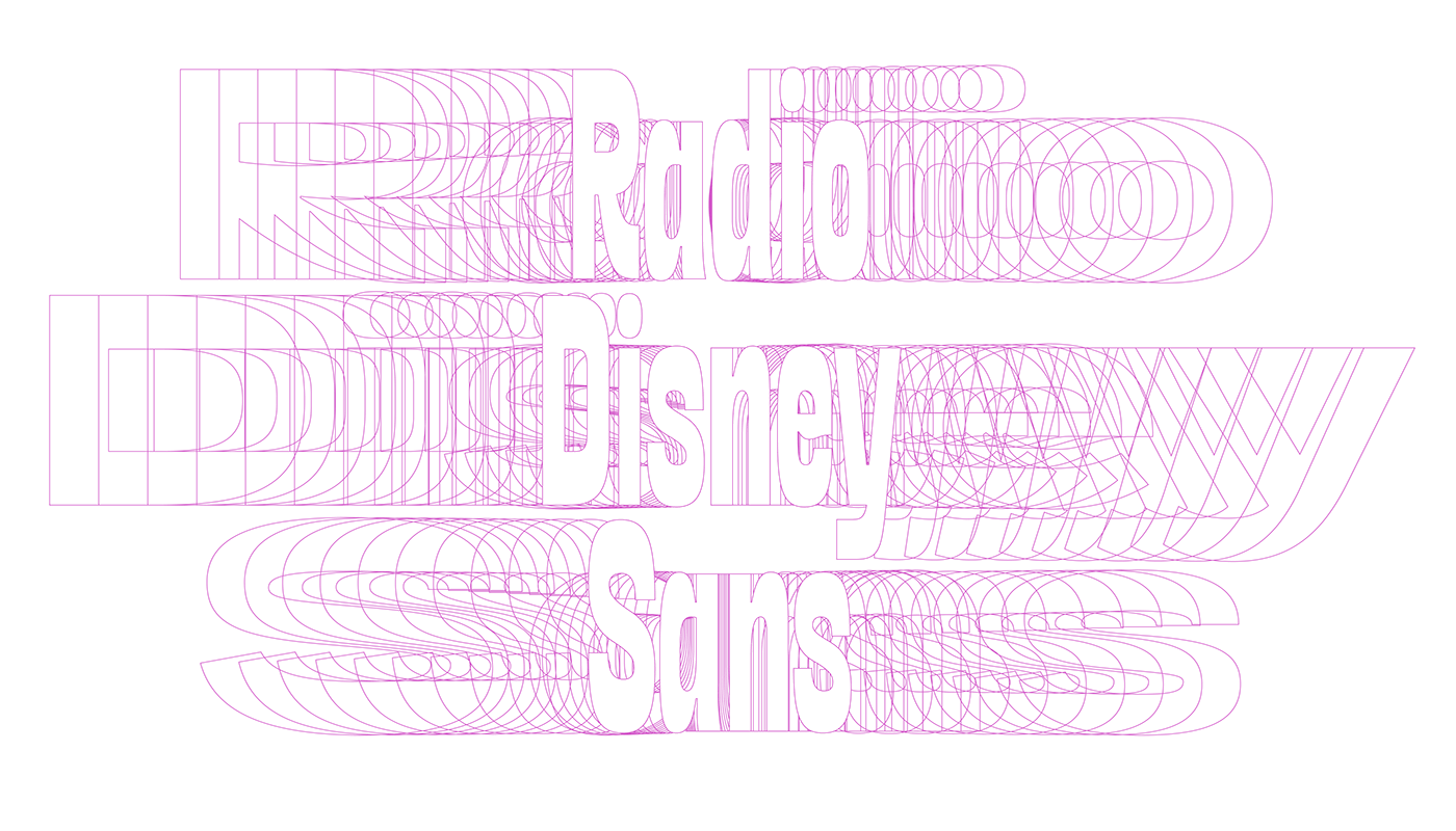 radio disney custom type type design rebranding Rebrand music Radio typography   Script sans serif