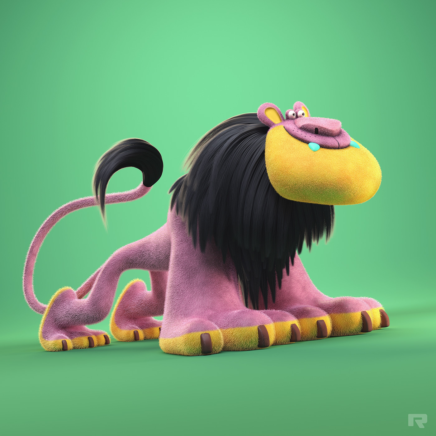 3D animal art cartoon Character design hair ILLUSTRATION  modeling Render