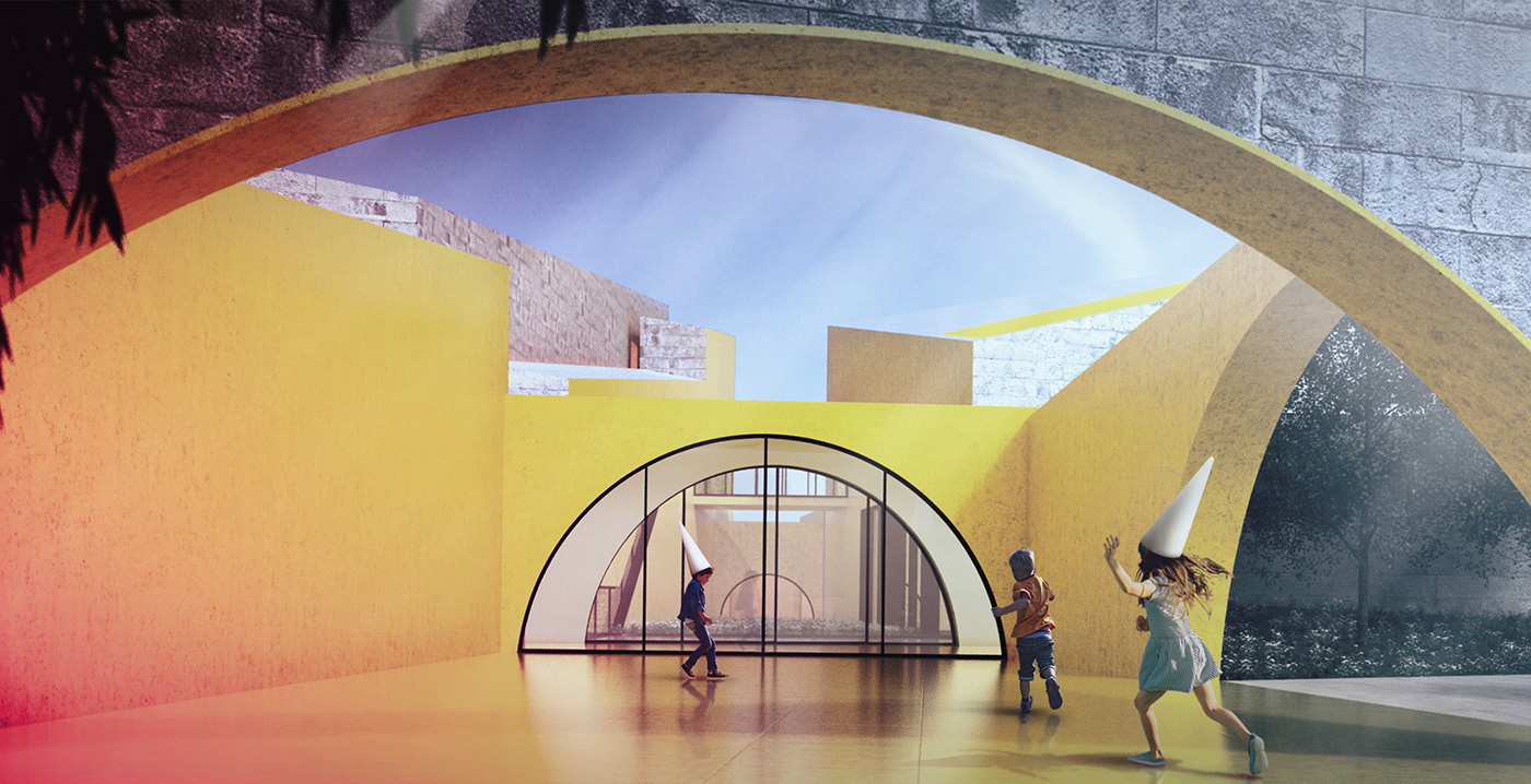 library pinocchio YAC young architects Competition Italy yellow kids Childrens Architecture childrens