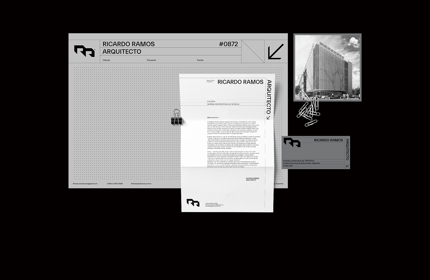 architecture arquitectura brand branding  editorial geometry identity sistema Stationery system