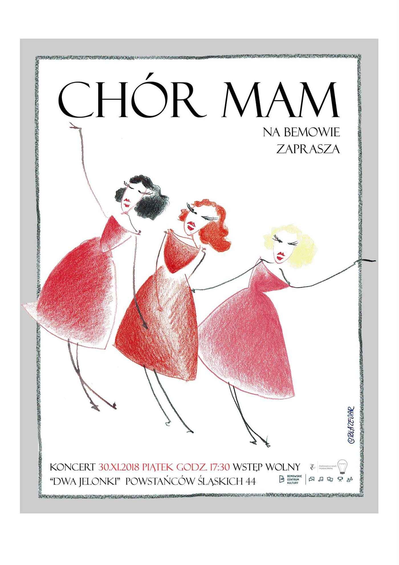 plakat poster sketch Drawing  polychromos choir Chor women kobiety śpiew