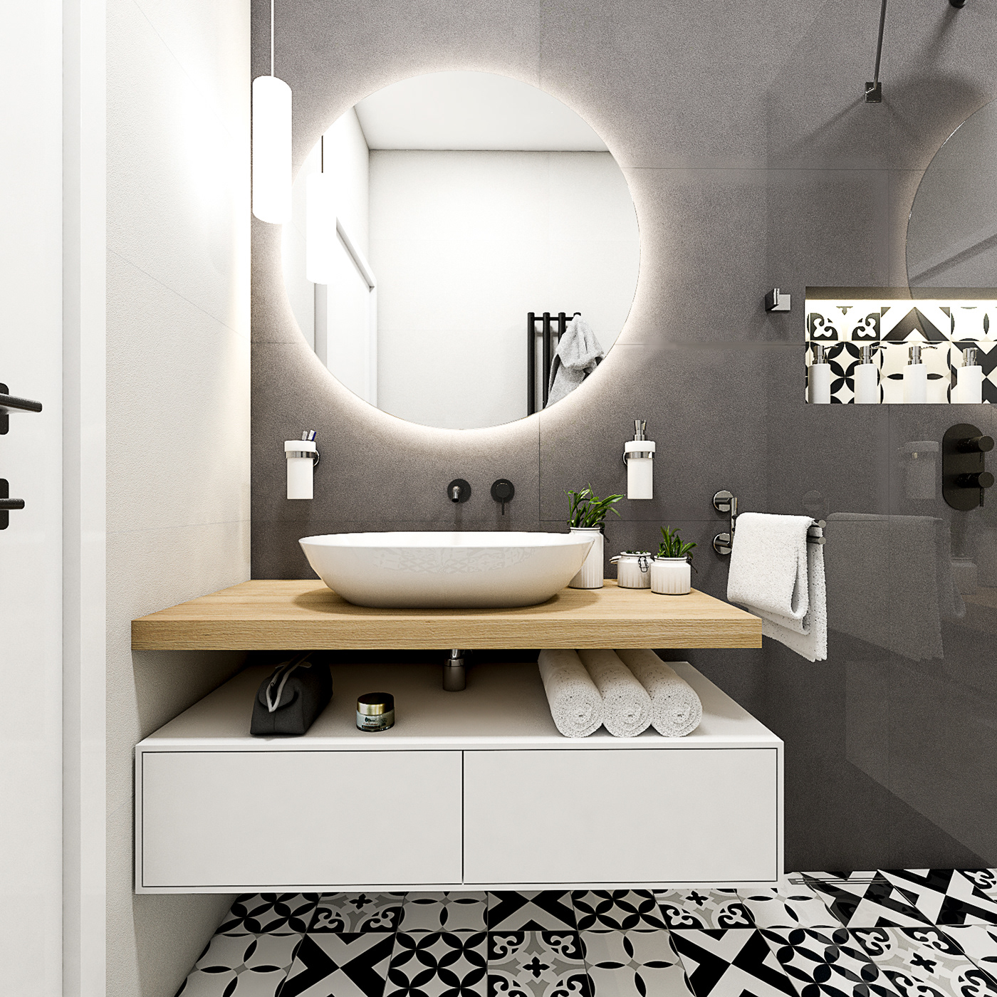 bathroom design Interior black and white
