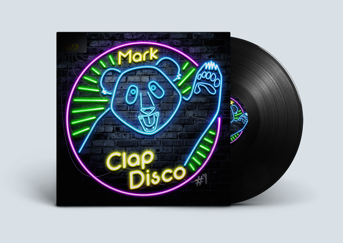 music Musique disco neon light dj house vinyl cover