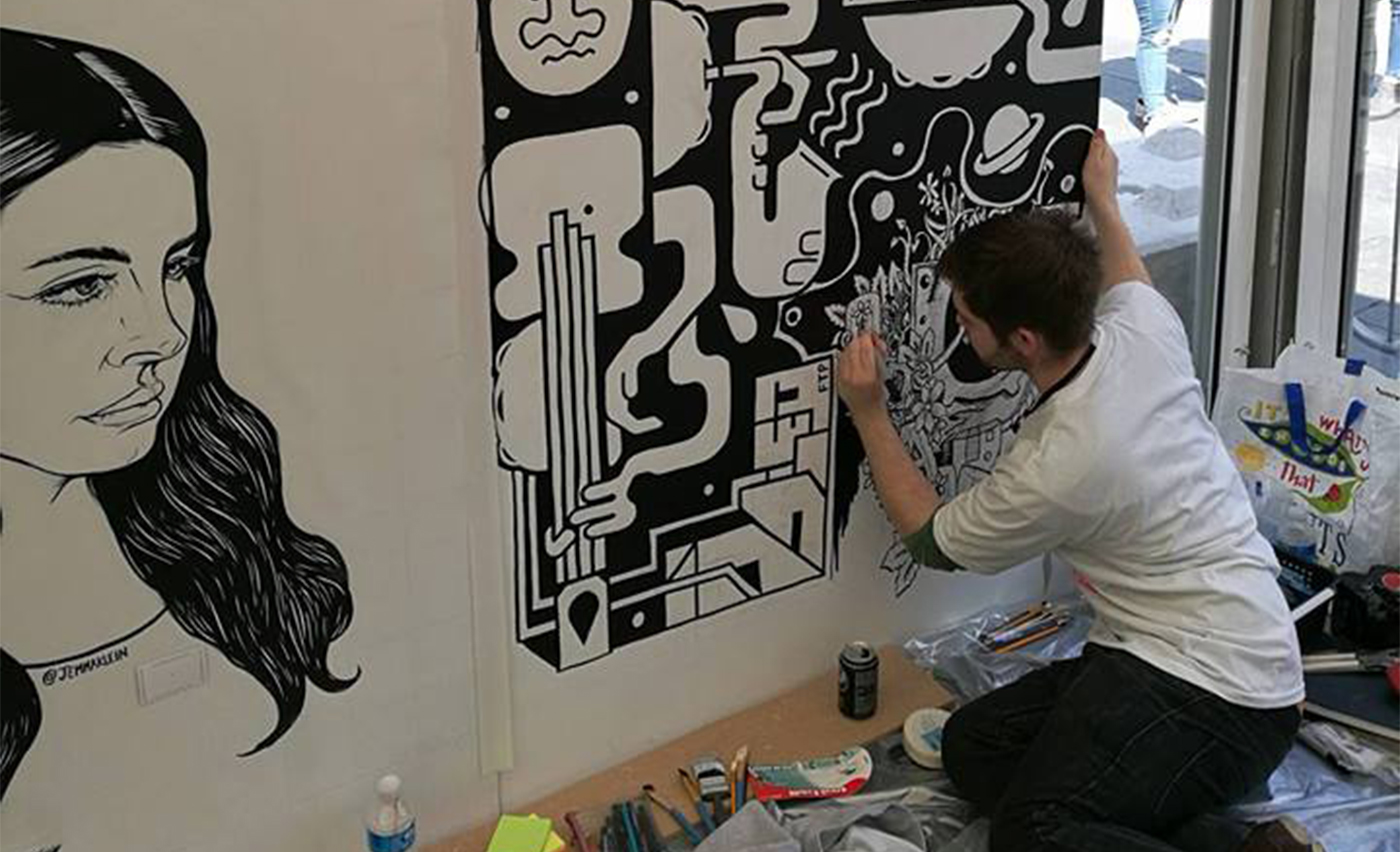Mural Drawing  traditional BBC Radio One