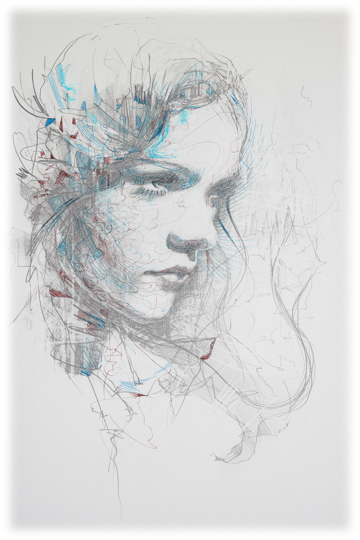Drawing  ink limited edition painting   portrait print traditional