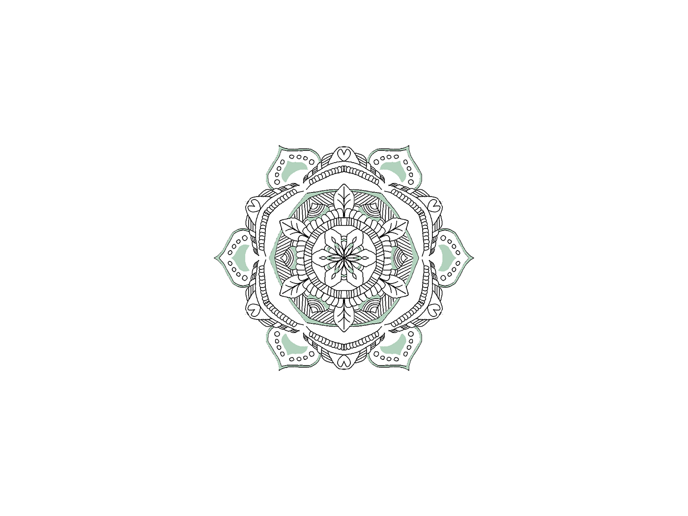 Mandala dibujo flor
