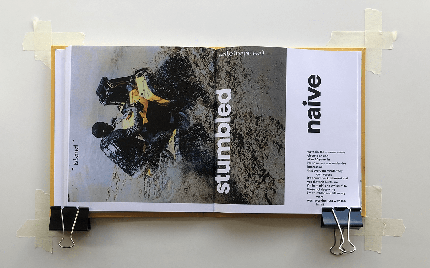 blonde book composition design frank ocean Magazine Cover Magazine design magazine layout Typeface typography  