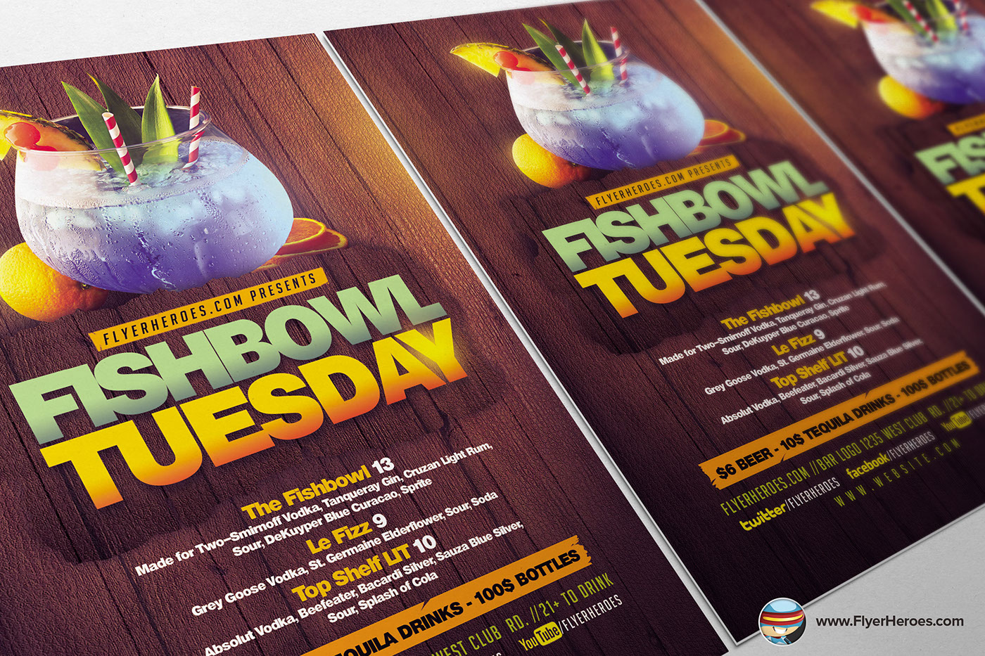fish bowl tuesday flyer template