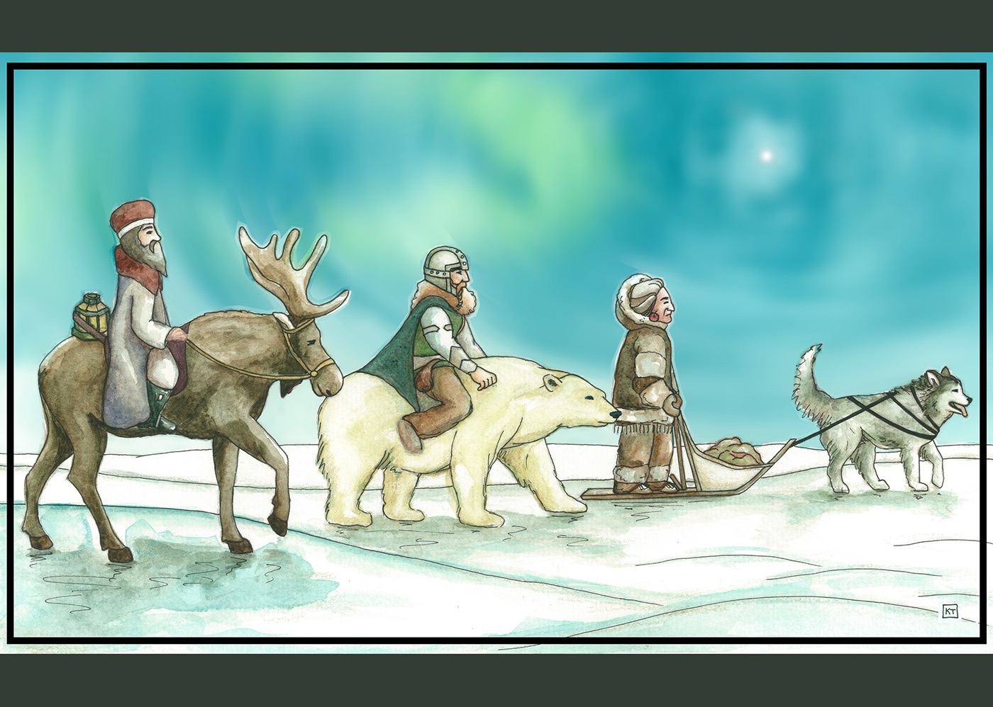 Christmas cards ILLUSTRATION  watercolour watercolor Magi bethlehem storybook story northern