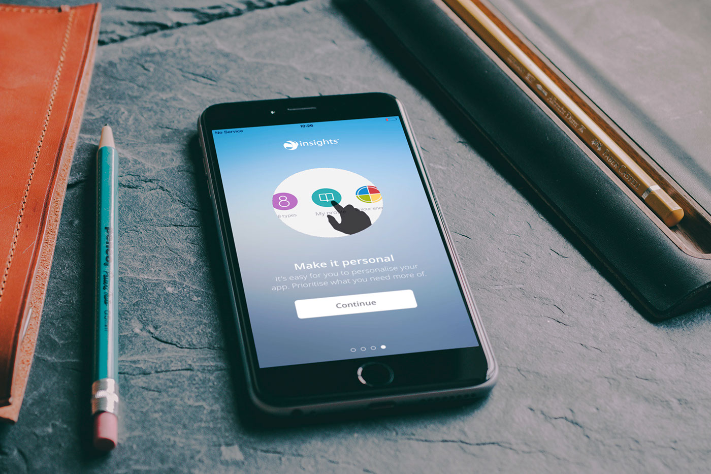 Multi-Platform ios android mocks screengrab personality personal development app iphone