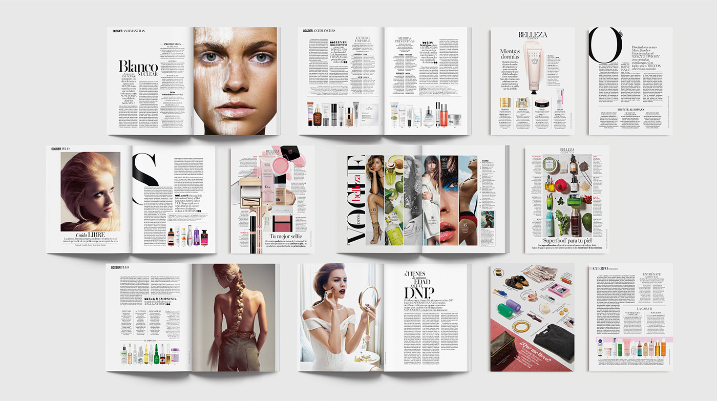 beauty Layout vogue magazine editorial design  graphic design  beauty layout beauty magazine Layout Design layouts