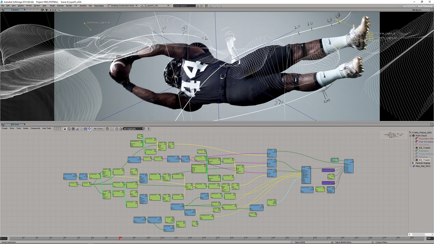 Nike design nfl vapor motion animation  liveaction Film   strands graphic