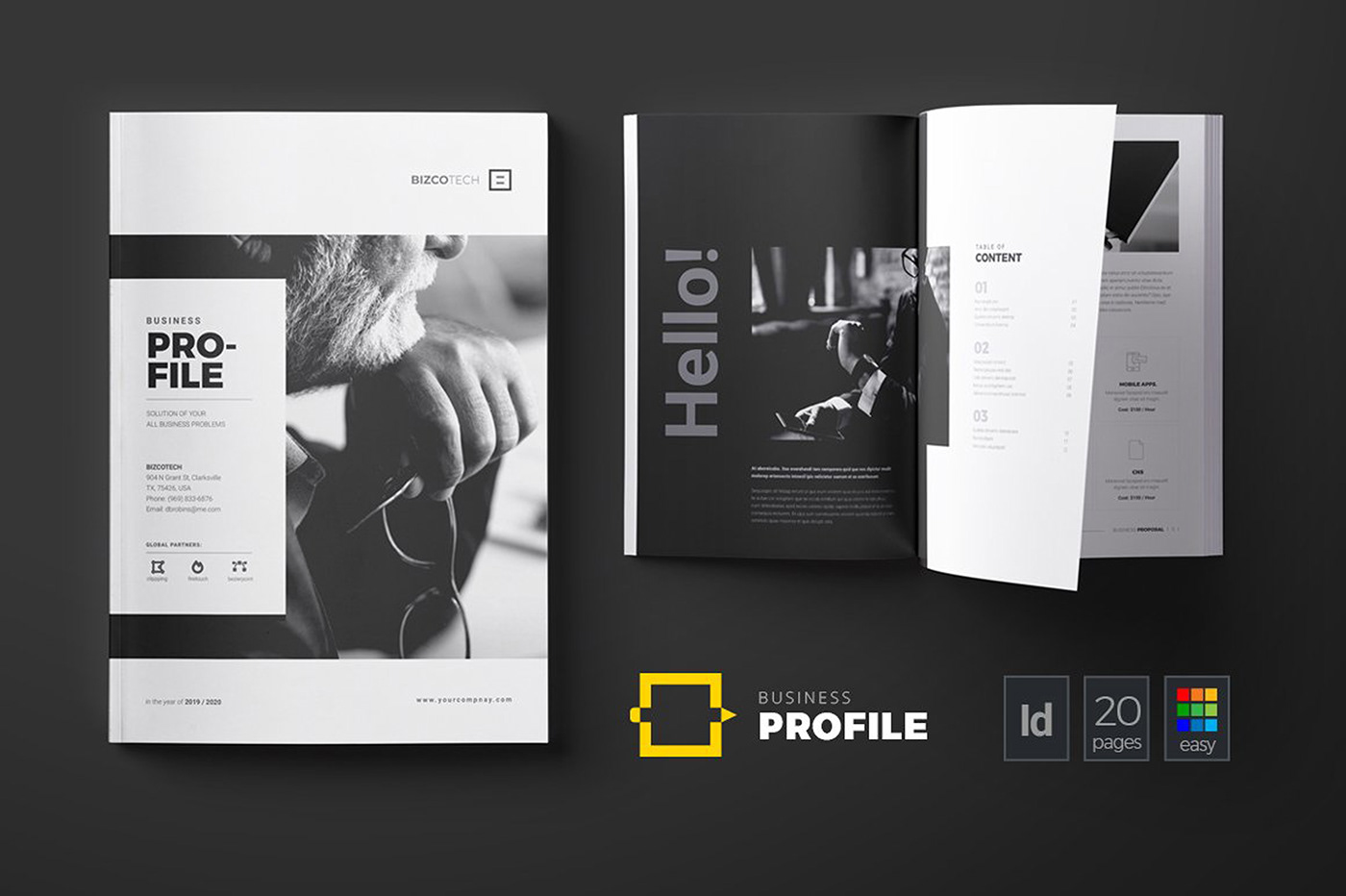 business brochure company profile Corporate Brochure design InDesign printable profile brochure Proposal