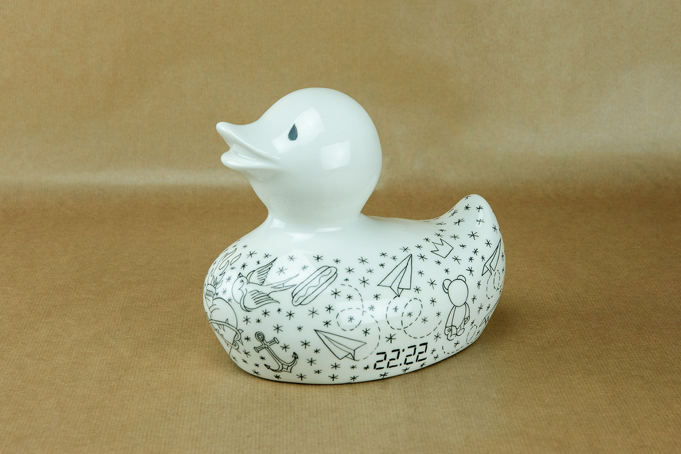 ceramica Pottery rubber duck tattoo toy sculpture