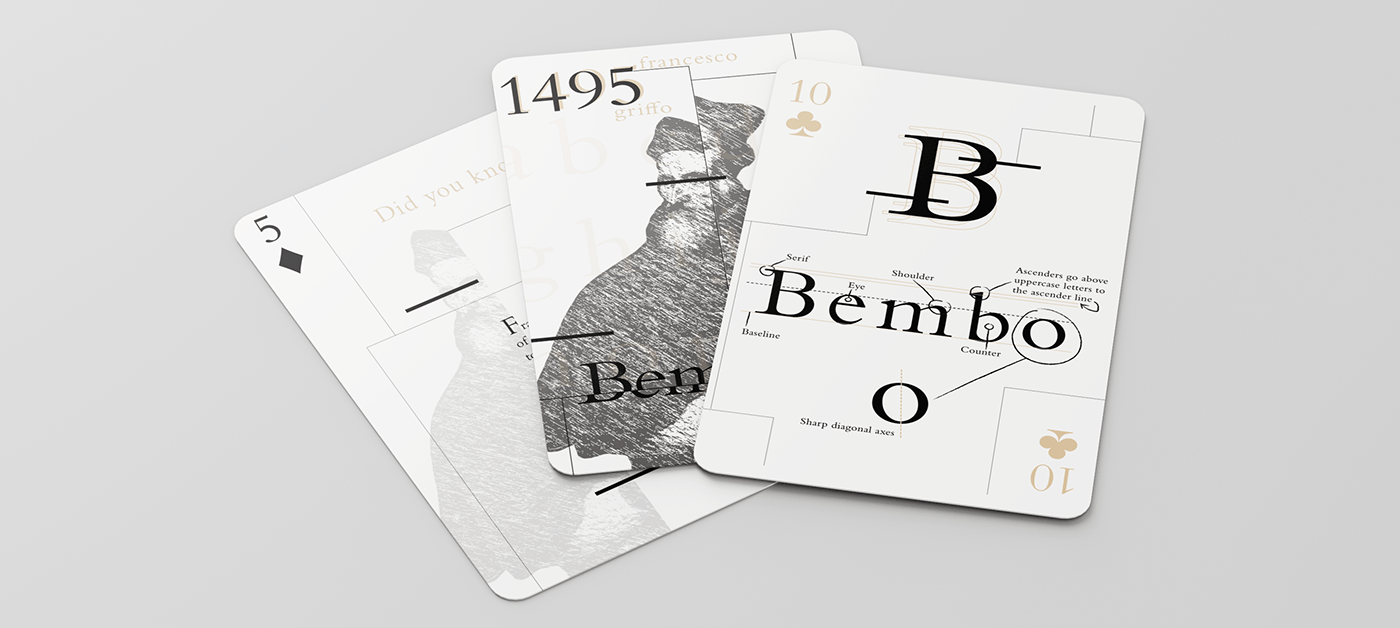 Adobe Ilustrator Adobe Photoshop Bembo Francesco Griffo Mockup Playing Cards type project typography  