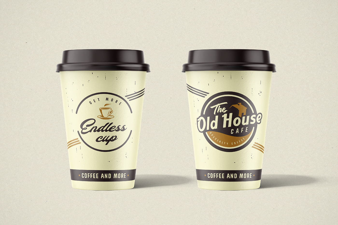 cafe Coffee 70s hot drinks Sandwiches old house branding  Packaging drinks