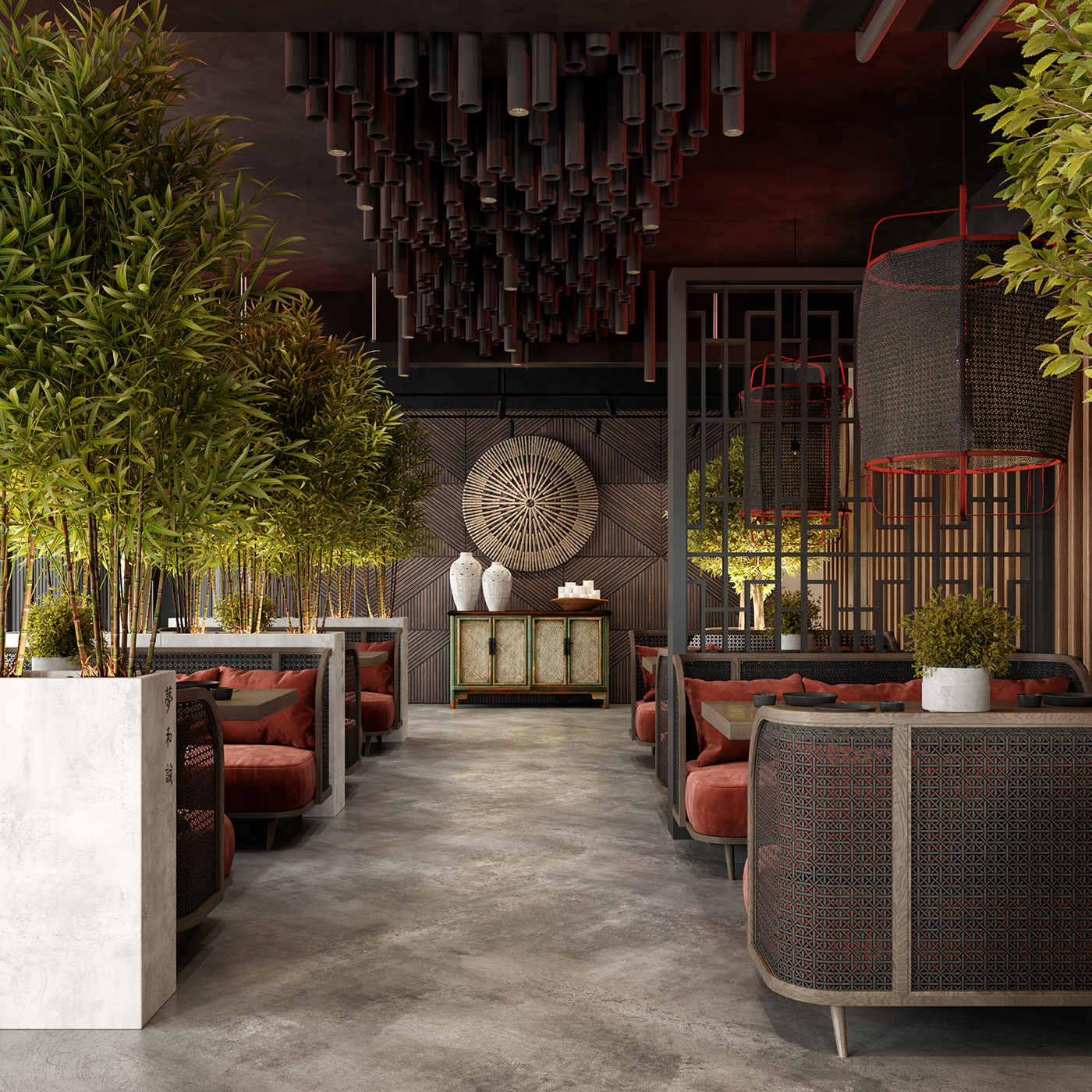 3dsmax china CoronaRender  design Interior restaurant visualization