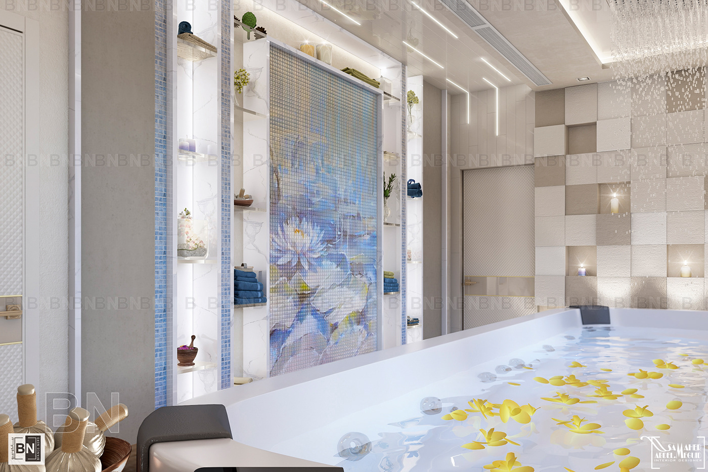 interior design  design jacuzzi Spa waterlily water SHOWER bathroom