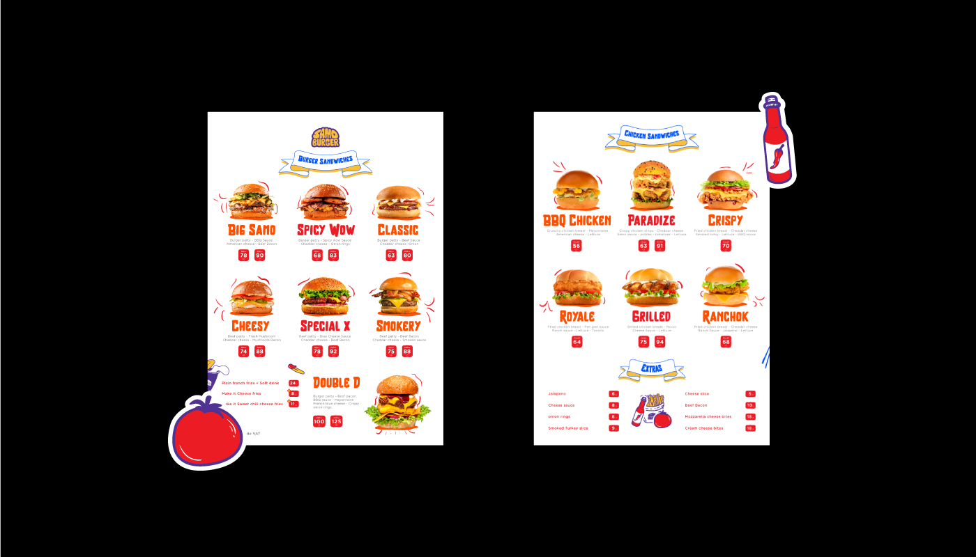 animation  burger humburger identity logo