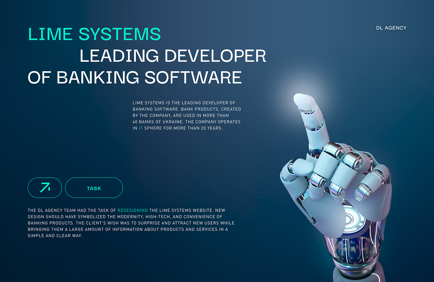 Website design for company developer of banking software