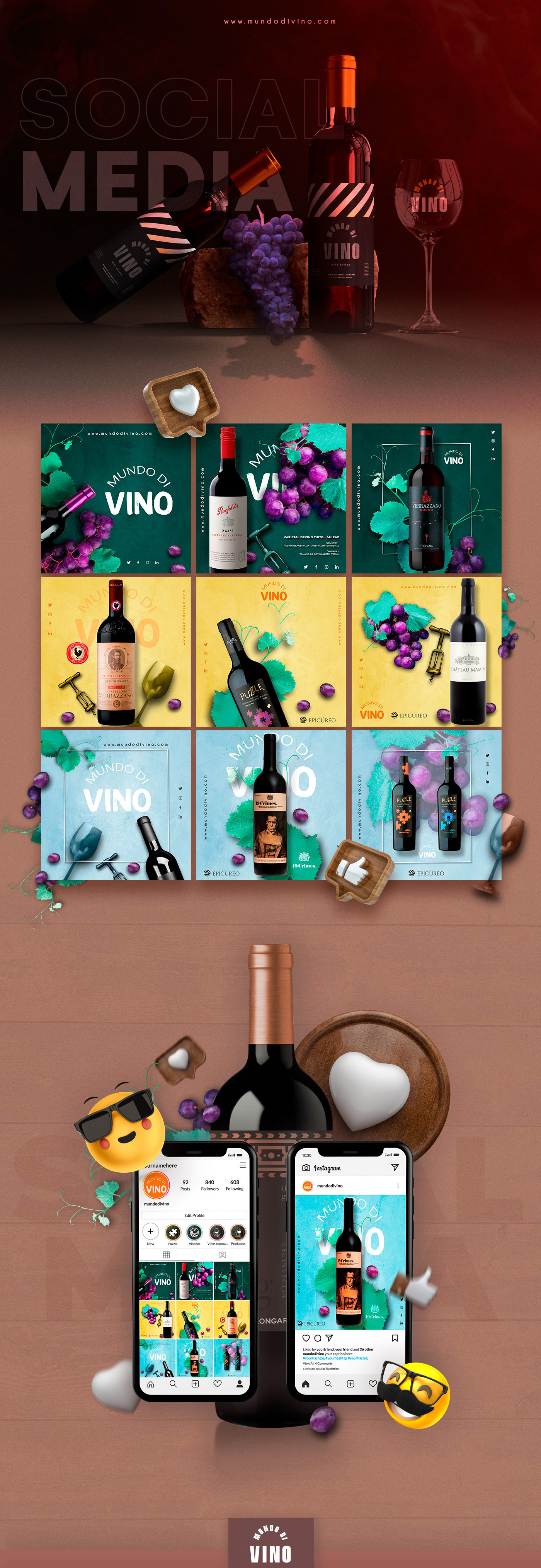 desing diseño gráfico publicidad redes sociales social media vinos argentinos Vinos Mexicanos Wines