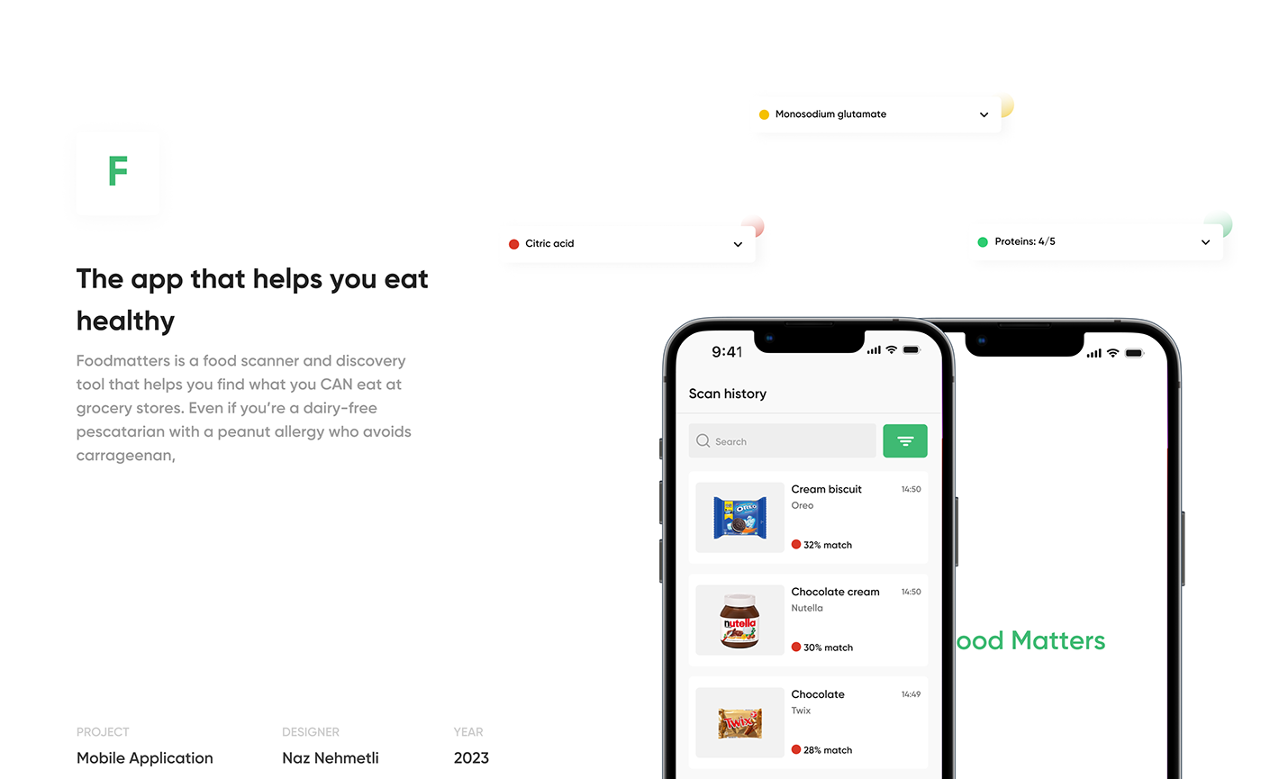 app Case Study Food  Health mobile Project scanner UI UI/UX ux