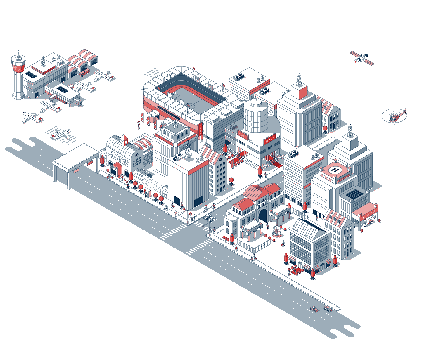 Isometric Mapping venue vector building gps navigation city animation  ILLUSTRATION 