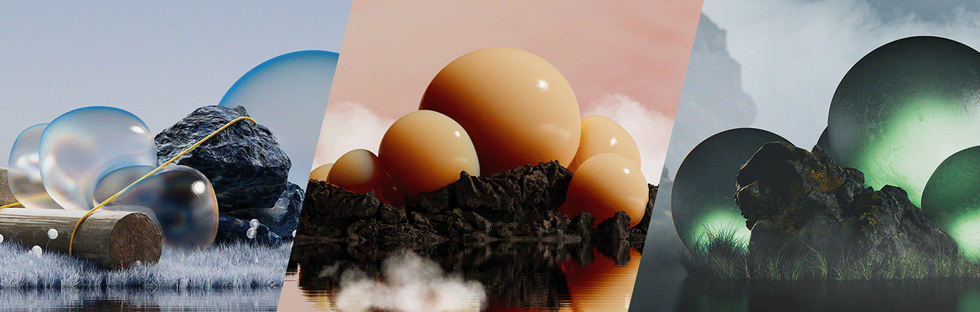 3d render abstract cinema 4d concept environment landscape render redshift