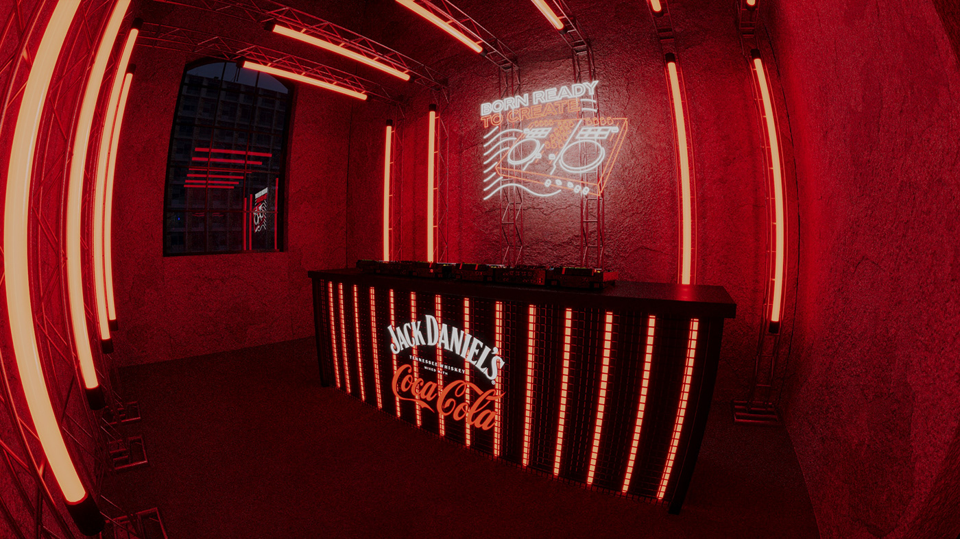 jack daniels Coca Cola cenografia scenography set design  festival Event ARQUITETURA 3D jackandcoke