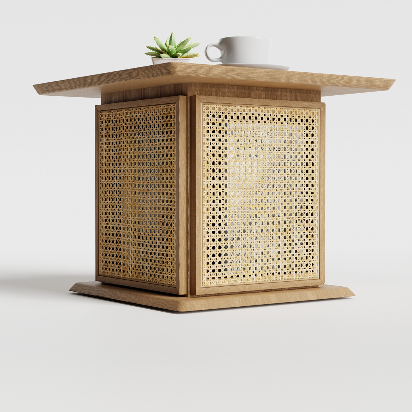 Cane coffee table design furniture furniture design  interior design  minimal product design  wood