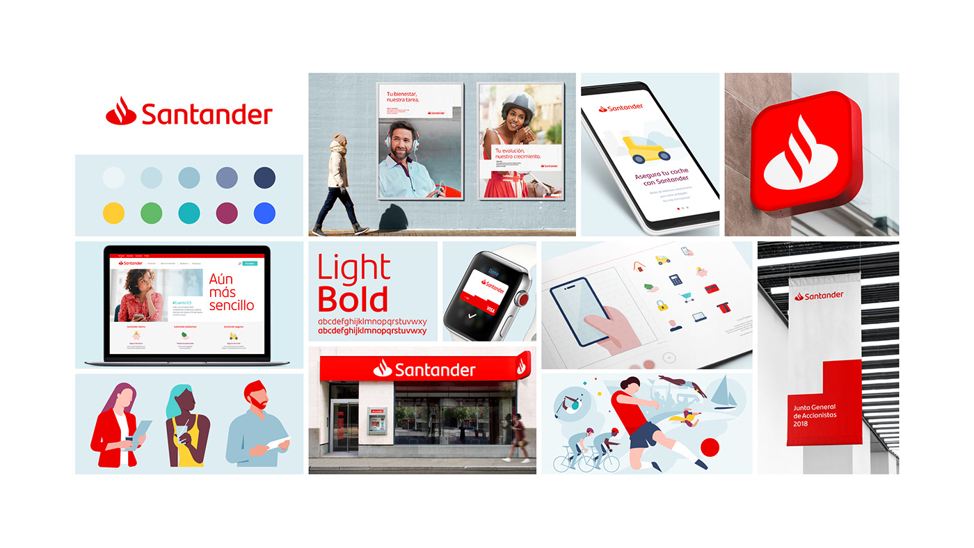 Bank banking branding  red flame spain rebranding digital Custom Typeface