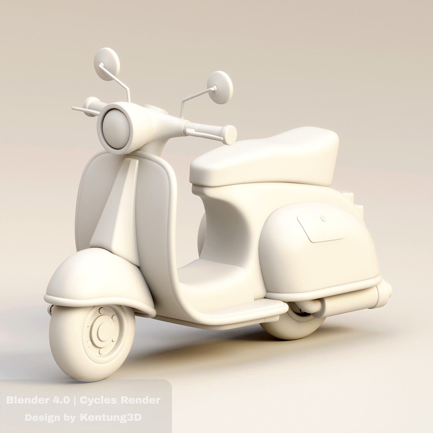3D 3d modeling blender vespa motorcycle Bike vintage 3D illustration Digital Art  modeling