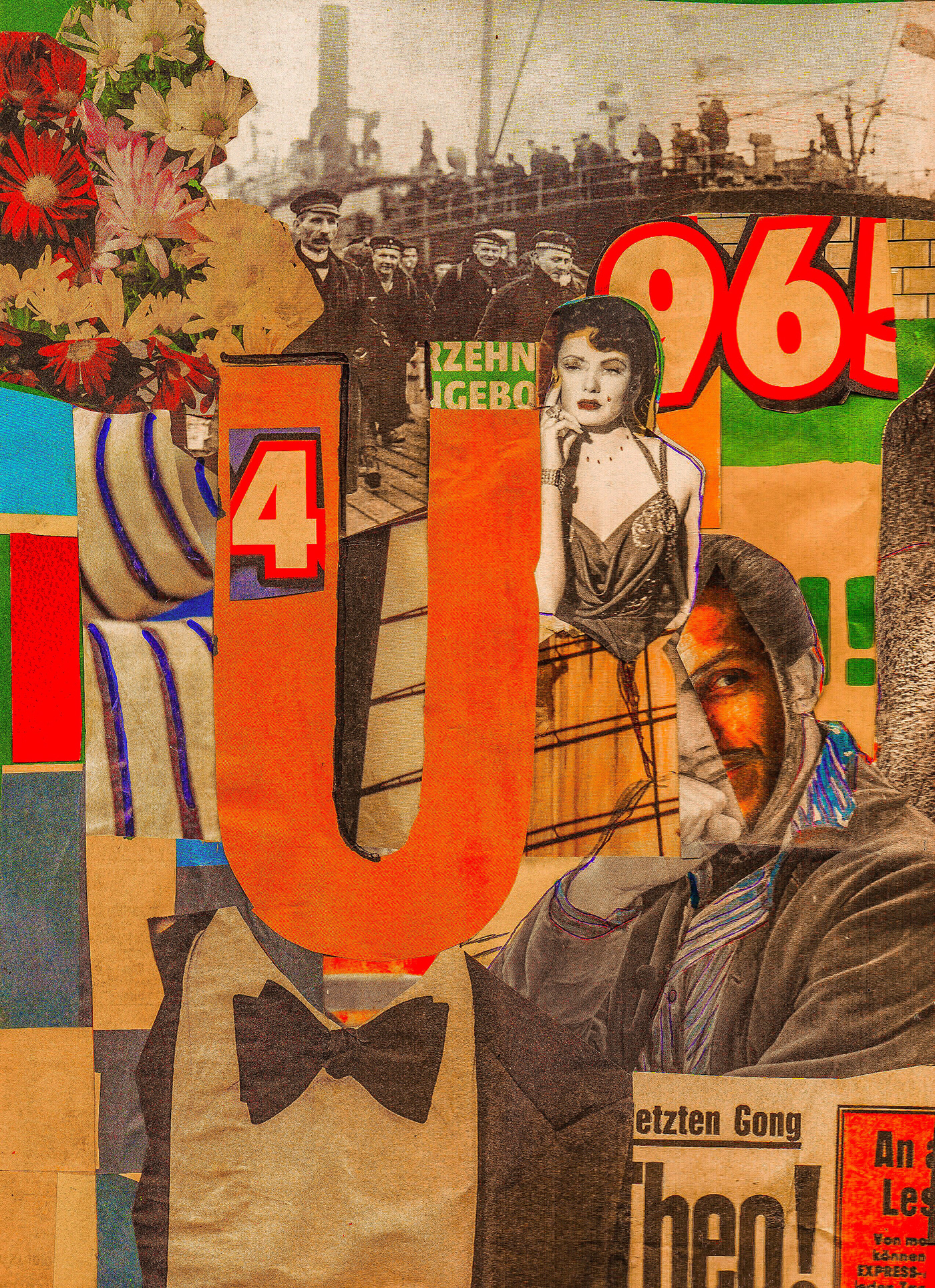 twentieth Century collage Dada Style tags Kommas