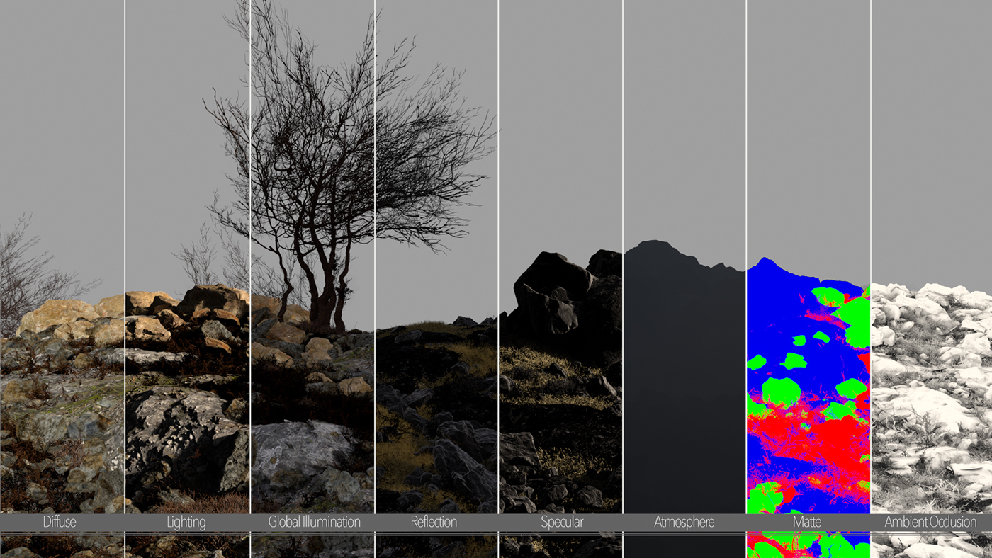 vray modeling 3dsmax shading texturing lighting rendering photoshop Forest Pack MegaScans