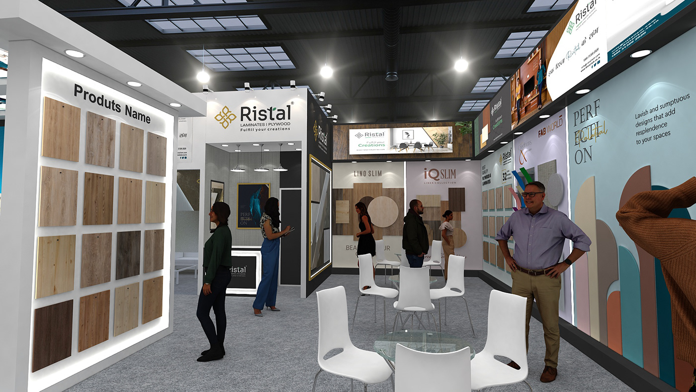 Exhibition Design  exhibition stand Event booth stande design Stall Design Exhibition  Stand design 2 Side open stall Design