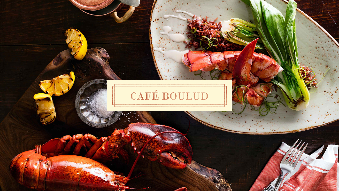 identity cafe French cuisine boulud Toronto Canada promo businesscards artdeco bronze foil