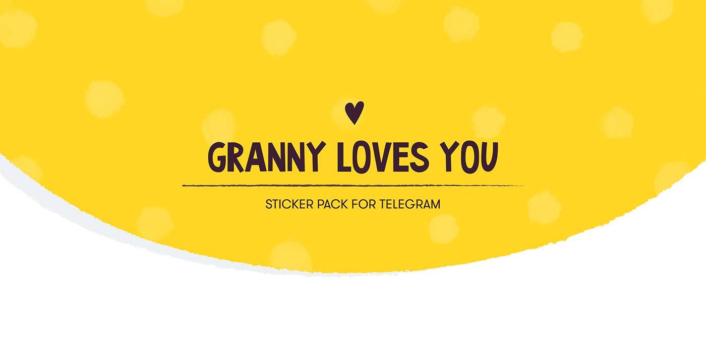 granny Telegram Procreate stickers ILLUSTRATION  Character Stickerpack interaction emotions mobile