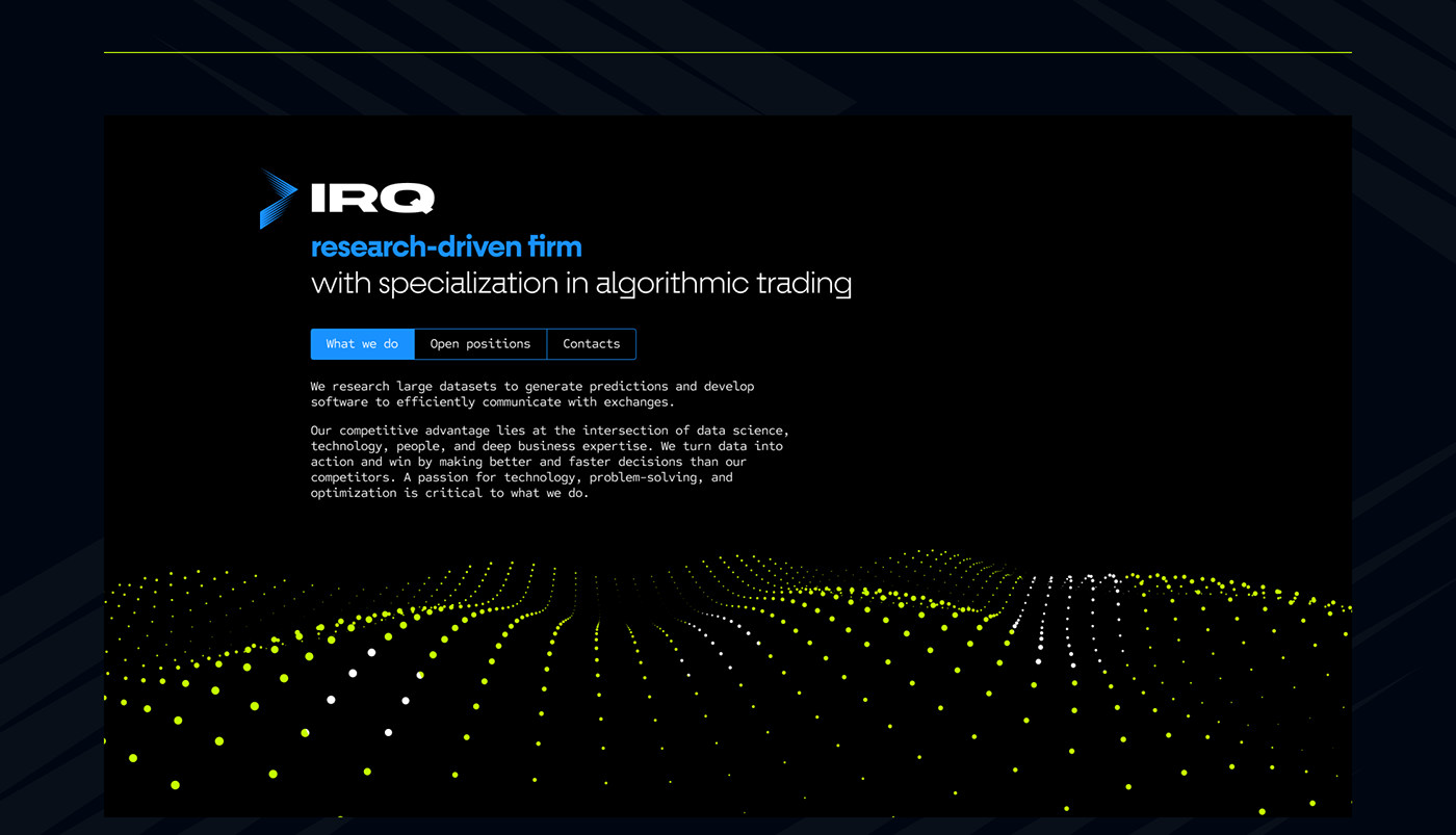 abstract algorithmic animation  Fintech HR interactive landing page trading Web Design  Website